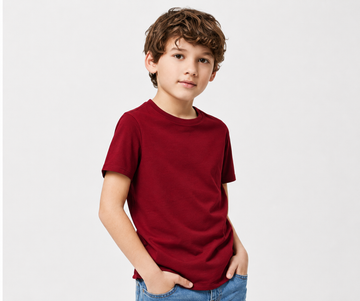 Maroon plain T-shirt-PT004