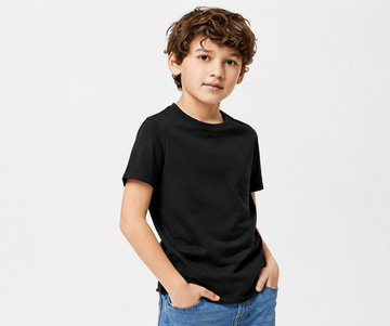 Black plain T-shirt-PT001