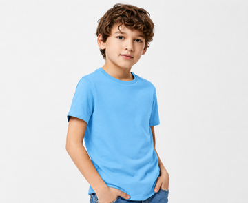 Sky Blue plain T-shirt-PT007